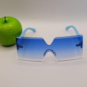 Unisex Retro Sky Blue Fashion Colored Sunglasses